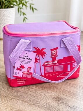 Trader Joe’s Mini Insulated Bag Purple Pink Limited Edition Cooler Tote